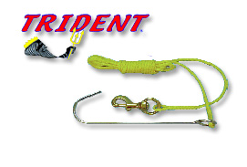 Color : White Stainless Steel Scuba Diving Double Reef Hook with Nylon Line 